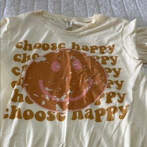 Tultex Cream and Orange 'Choose Happy' Kids Tee